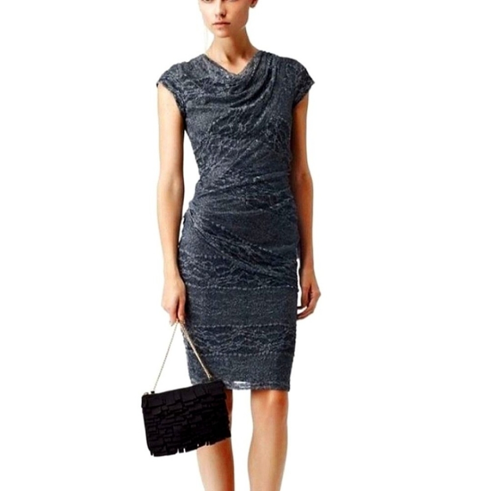 Joseph Ribkoff Bodycon Midi Lace Dress - Picture 1 of 11